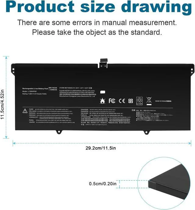 Alt view image 2 of 5 - L16C4P61 L16M4P60 Laptop Battery for Lenovo Yoga 920 920-13IKB 920-131KB 920-13IKB-80Y7 80Y8 81TF Ideapad Flex Pro-13IKB Yoga 6 Pro-13IKB 5B10N01565 5B10N17665 SB10W67429 5B10W67249 7.68V-70Wh