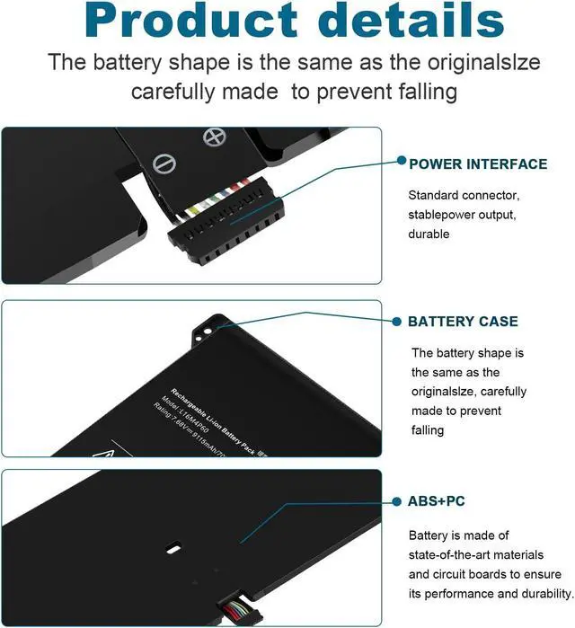 Alt view image 3 of 5 - L16C4P61 L16M4P60 Laptop Battery for Lenovo Yoga 920 920-13IKB 920-131KB 920-13IKB-80Y7 80Y8 81TF Ideapad Flex Pro-13IKB Yoga 6 Pro-13IKB 5B10N01565 5B10N17665 SB10W67429 5B10W67249 7.68V-70Wh