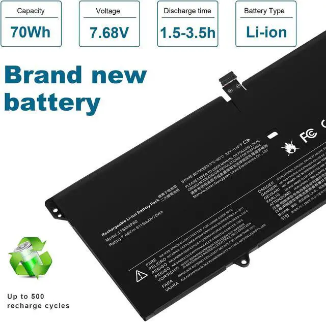 Alt view image 4 of 5 - L16C4P61 L16M4P60 Laptop Battery for Lenovo Yoga 920 920-13IKB 920-131KB 920-13IKB-80Y7 80Y8 81TF Ideapad Flex Pro-13IKB Yoga 6 Pro-13IKB 5B10N01565 5B10N17665 SB10W67429 5B10W67249 7.68V-70Wh