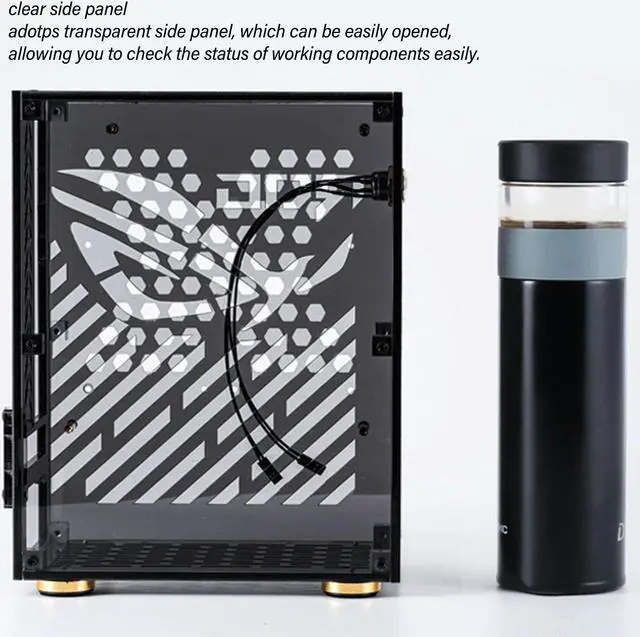 Alt view image 3 of 5 - Denash Mini ITX Case, Clear Side Panel, 4.3L Capacity, 360 Degree Cooling, Acrylic Small Form Factor Mini ITX Case for Mini ITX Motherboard (Black), Denash7ftagrnigs-12