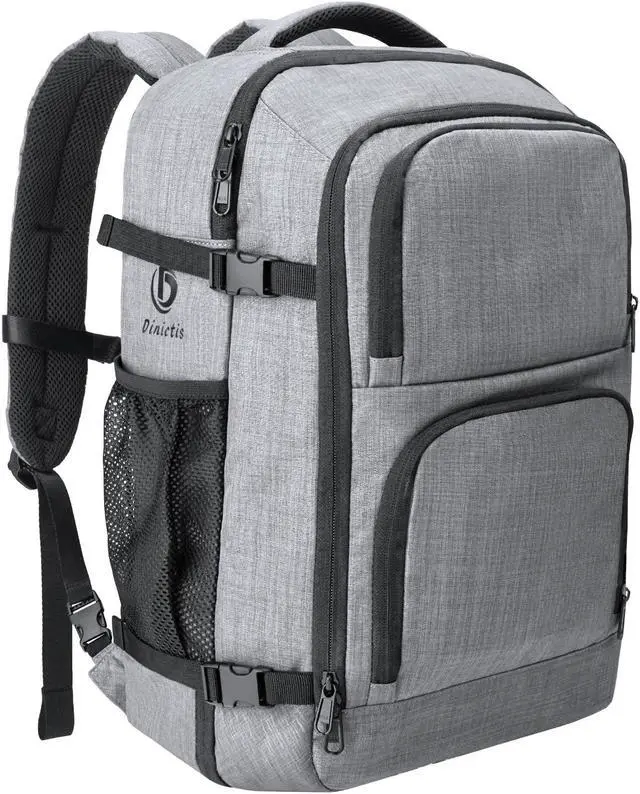 Main image of Dinictis 40L Travel Backpack Carry on Flight Approved, Backpack Suitcase for Travel, Personal Item Travel Bag fits 17 inch Laptop- Grey