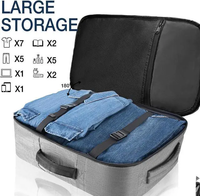 Alt view image 5 of 5 - Dinictis 40L Travel Backpack Carry on Flight Approved, Backpack Suitcase for Travel, Personal Item Travel Bag fits 17 inch Laptop- Grey
