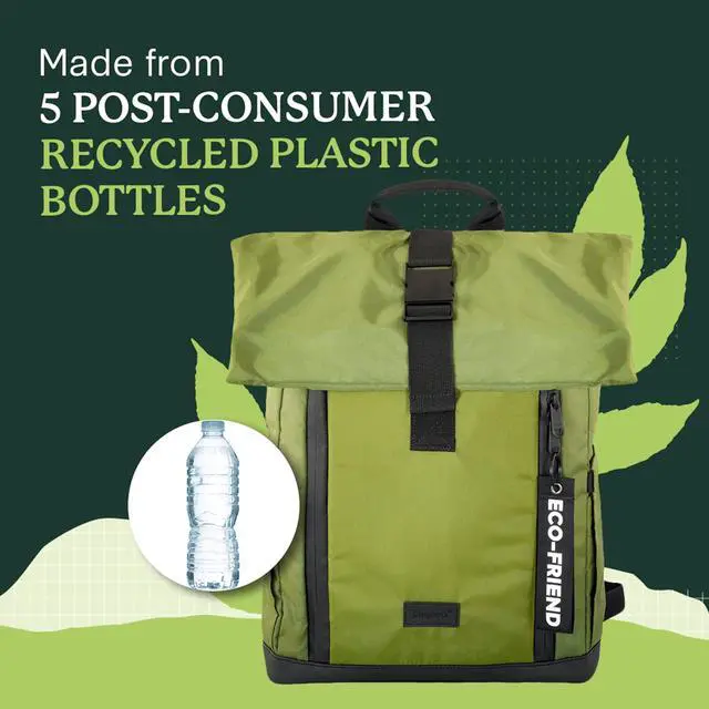 Alt view image 2 of 5 - Dingbats - Waterproof Laptop Backpack - 25L Roll Top Travel Bag - Sustainably Sourced Carry on Bag with Padded Straps, Laptop and Bottle Compartments