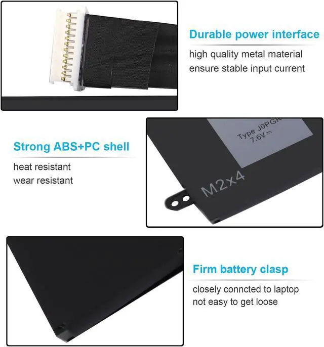 Alt view image 3 of 5 - Emanjor 42Wh Type J0PGR JOPGR 7.6V Laptop Battery Replacement for Dell Latitude 12 5290 5285 2-in-1 T17G T17G001 T17G002 Series 0J0PGR FTH6F 0FTH6F 0RDYCT RDYCT 1WND8 X16TW 0X16TW FTG78