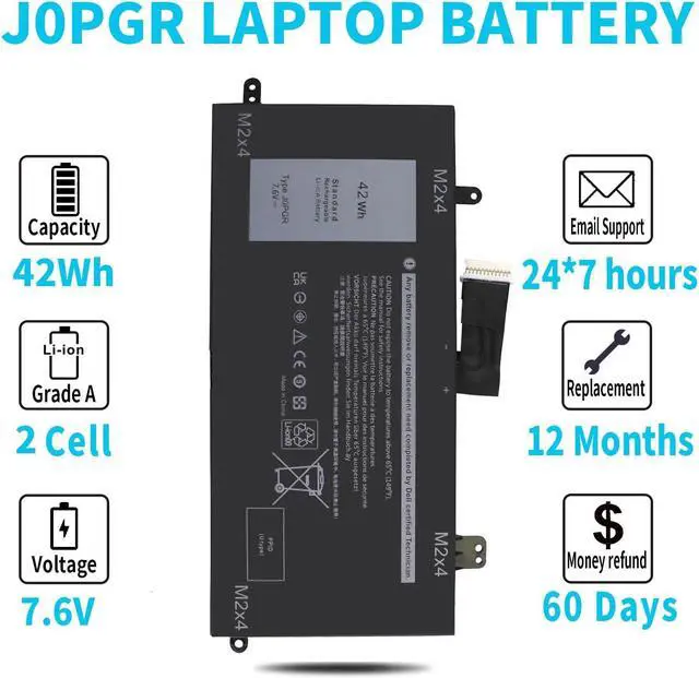 Alt view image 5 of 5 - Emanjor 42Wh Type J0PGR JOPGR 7.6V Laptop Battery Replacement for Dell Latitude 12 5290 5285 2-in-1 T17G T17G001 T17G002 Series 0J0PGR FTH6F 0FTH6F 0RDYCT RDYCT 1WND8 X16TW 0X16TW FTG78