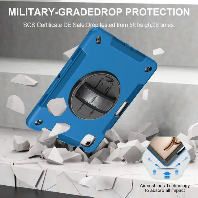 Alt view image 2 of 5 - Miesherk Case for iPad Air 13 Inch 2025 M3/M2, iPad Air 13 Inch Case with Built-in Screen Protector, 360deg Rotating Stand, Pencil Holder, Adjustable Shoulder Strap