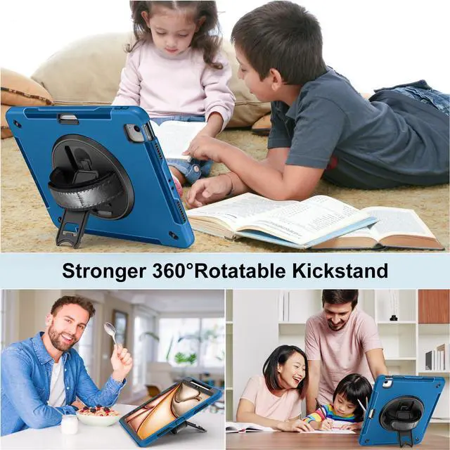 Alt view image 5 of 5 - Miesherk Case for iPad Air 13 Inch 2025 M3/M2, iPad Air 13 Inch Case with Built-in Screen Protector, 360deg Rotating Stand, Pencil Holder, Adjustable Shoulder Strap