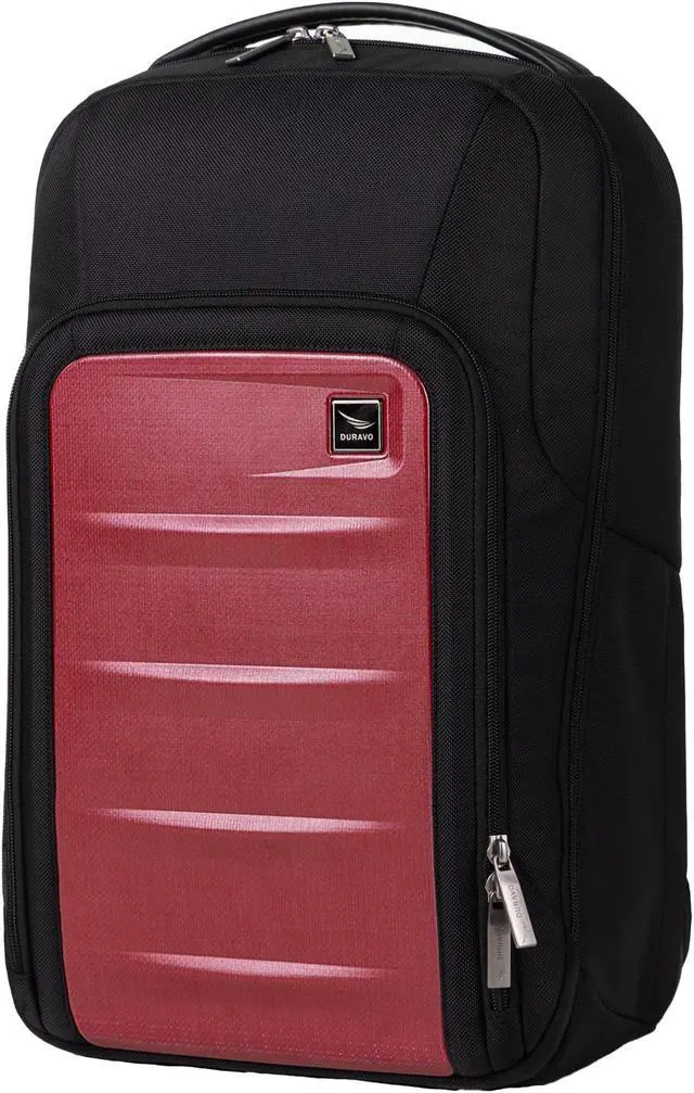 Main image of Duravo Venture Slim Laptop Backpack, Durable, Sleek, Flight Approved, Fits Up to 17" Laptop, Breathable, Lightweight (Red, Slim)