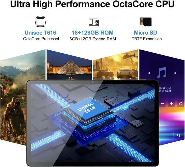 Alt view image 3 of 5 - MSLSTM 2025 Latest 11 inch Tablet Android 14 Tablets 18GB RAM 128GB ROM+1TB TF Expand, 2K Display, T616 CPU,5+13+5MP Camera, 5G WiFi,4 Speakers, with Keyboard,case, Pen