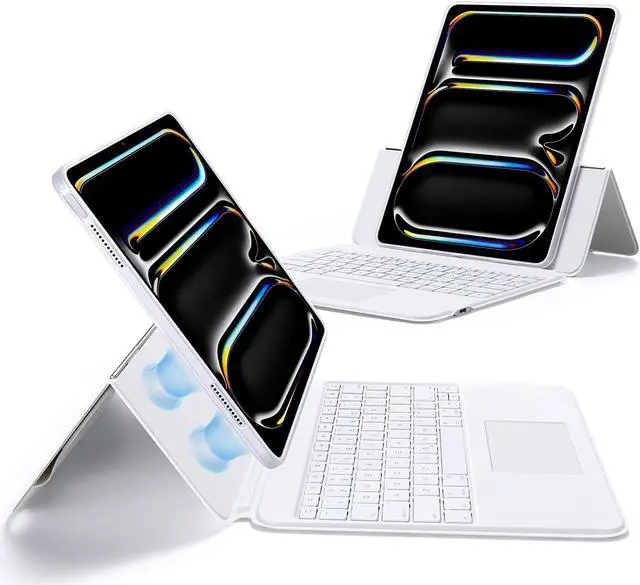 Main image of ESR Ascend for iPad Pro 13 Inch 2024(M4), Keyboard Case with Trackpad, Magnetic Detachable Keyboard with Backlit Keys, Fully Adjustable Portrait/Landscape Stand, White