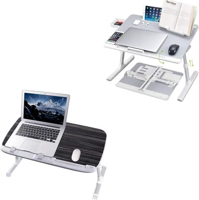 Main image of Laptop Desk for Bed, XXL Laptop Bed Tray Table, Portable Folding Laptop Stand for Bed/Sofa/Couch/Floor for Writing Eating, Ergonomic Design and Large Surface Lap Desk with Tablet Slot, by NEARPOW