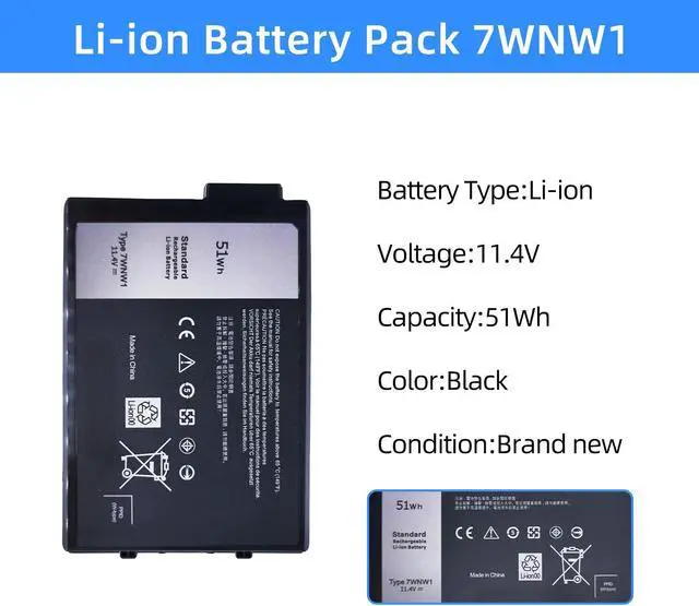 Alt view image 2 of 5 - NBULBL 7WNW1 Laptop Battery Replacement for Dell Latitude 5424 Rugged Extreme, Latitude 5420 Rugged Extreme, Latitude 7424 Rugged Extreme P85G P85G001 P86G P86G001 DMF8C GK3D3 6NNCF