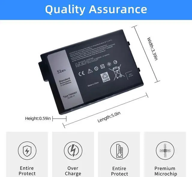 Alt view image 4 of 5 - NBULBL 7WNW1 Laptop Battery Replacement for Dell Latitude 5424 Rugged Extreme, Latitude 5420 Rugged Extreme, Latitude 7424 Rugged Extreme P85G P85G001 P86G P86G001 DMF8C GK3D3 6NNCF