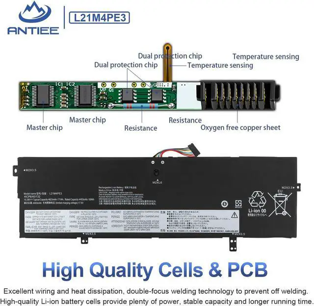 Alt view image 4 of 5 - L21M4PE3 Laptop Battery Replacement for Lenovo IdeaPad Yoga 7 16IAP7 14IAL7 14ARB7 82QG Series L21L4PE0 L21B4PE2 SB11F38368 SB11F38382 SB11F38373 5B11F38367 5B11F38379 SB11N51760 15.36V 71Wh 4623mAh