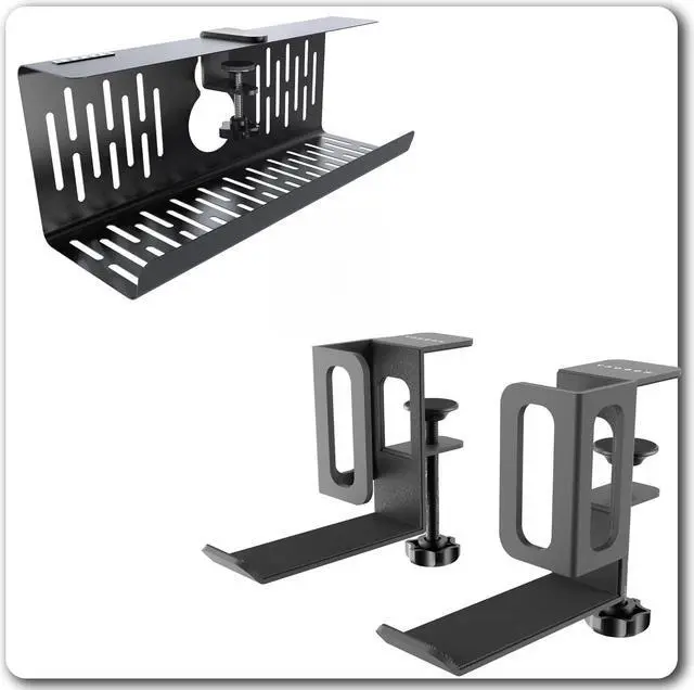 Main image of NODOCA No Drill Under Desk Cable Management Tray+Vertical Laptop Stand