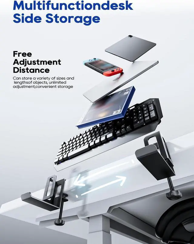 Alt view image 3 of 5 - NODOCA No Drill Under Desk Cable Management Tray+Vertical Laptop Stand