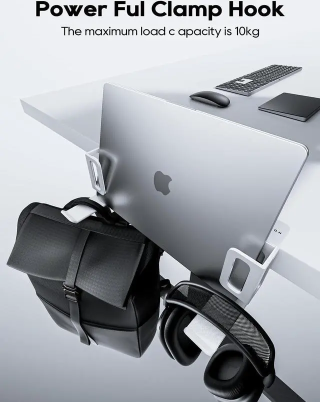 Alt view image 4 of 5 - NODOCA No Drill Under Desk Cable Management Tray+Vertical Laptop Stand