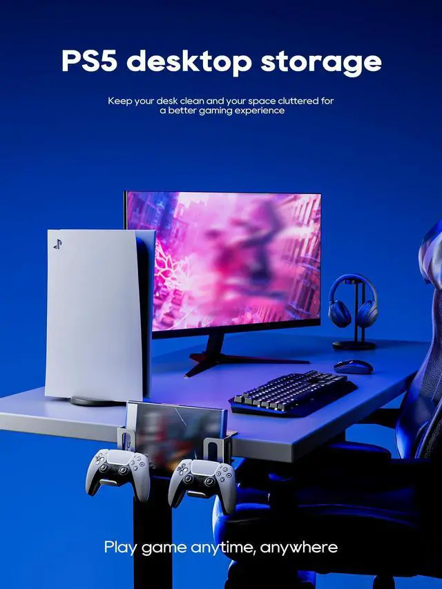 Alt view image 5 of 5 - NODOCA No Drill Under Desk Cable Management Tray+Vertical Laptop Stand