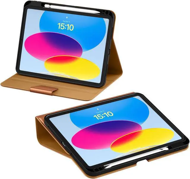 Main image of DTTO Case for iPad (A16) 11th Generation 2025, iPad 10th Generation 10.9 Inch 2022 with Pencil Holder, Premium Leather Business Folio Stand Smart Cover with Magnetic Clasp, Brown