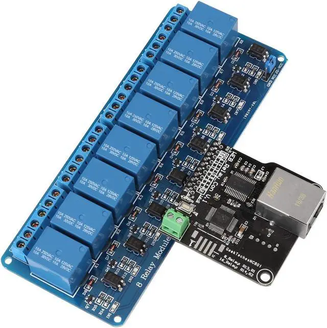 Main image of Ethernet Control Module LAN WAN Network Web Server RJ45 Port and 8 Channel Relay Controller Board