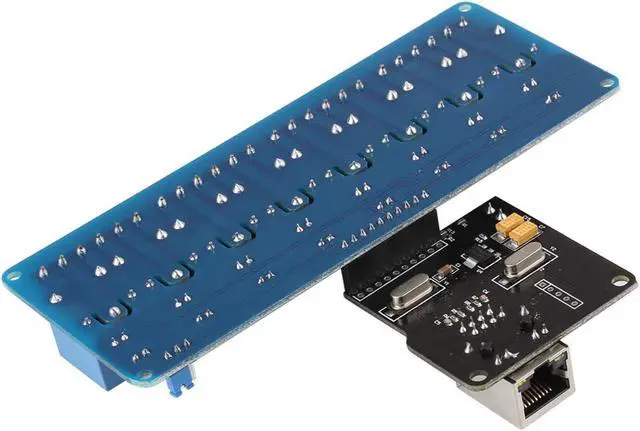 Alt view image 4 of 5 - Ethernet Control Module LAN WAN Network Web Server RJ45 Port and 8 Channel Relay Controller Board