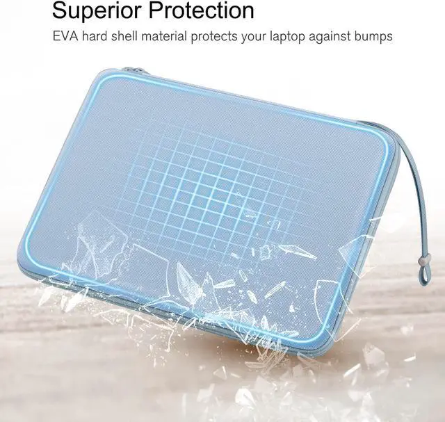 Alt view image 3 of 5 - FINPAC 13-inch Hard Laptop Sleeve Case Ice Blue + Travel Electronic Bag Pink