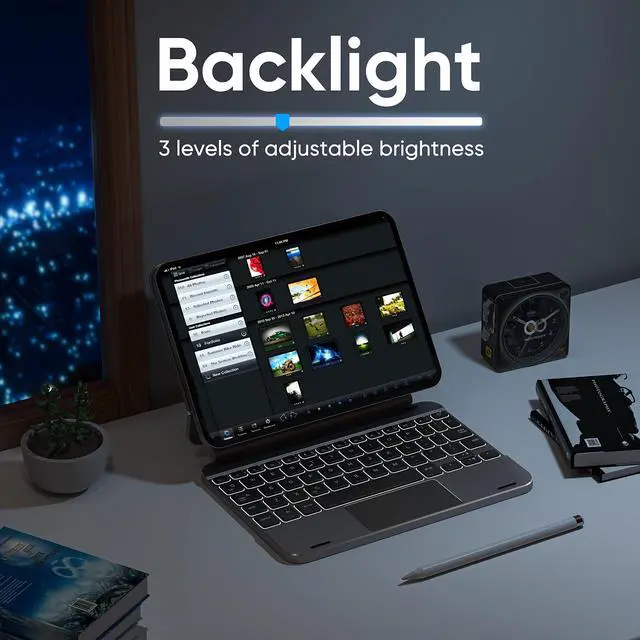 Alt view image 5 of 5 - doqo iPad mini 7 & Mini 6 Keyboard case for 8.3-inch 6th 2021/7th 2024 Generation, Touchpad Wireless Backlit Keyboard, Magnetic Floating Cantilever Stand Protective Cover Folio Aluminum Alloy Gray