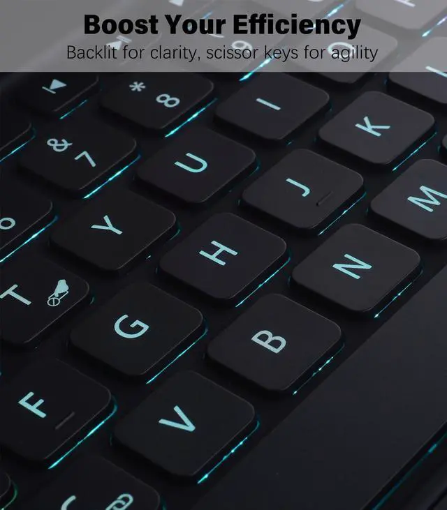 Alt view image 5 of 5 - DUNNO Keyboard Case for Samsung Galaxy Tab 12.4 Inch S10+ Plus/S9+ Plus/S9 FE+/S8+ Plus/S7 FE/S7+ Plus, Magnetic Keyboard Case with Floating Cantilever Stand, Multi-Touch Trackpad, Backlit (Black)