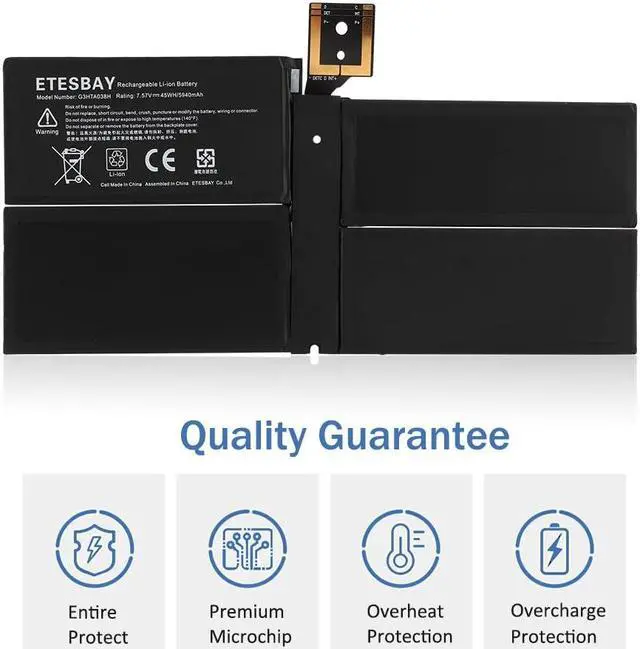 Alt view image 2 of 5 - ETESBAY G3HTA038H Laptop Battery Replacement for Microsoft Surface Pro 5th Model 1796/2017 Surface Pro 6 Model 1807/1809/1796/2018 Core i5 i7 m3 FJU-00001 FKG-00001 FKJ-00001 Series DYNM02 with Tools
