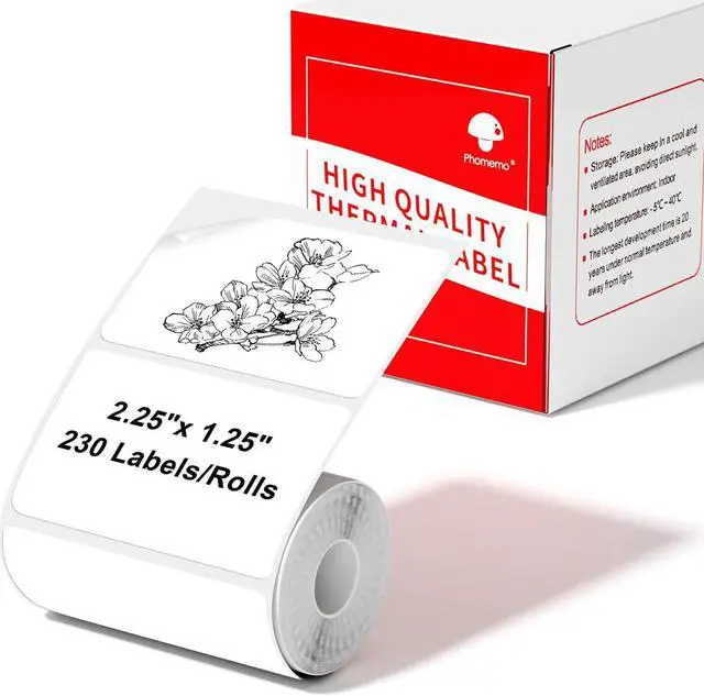 Alt view image 3 of 5 - Phomemo M220 Label Maker Purple & 1 Roll White Thermal Label 2.25"x1.25"(57x32mm), Upgrade 3 Inch Barcode Portable Printer, for Office & Small Business, Compatible with Phones&PC