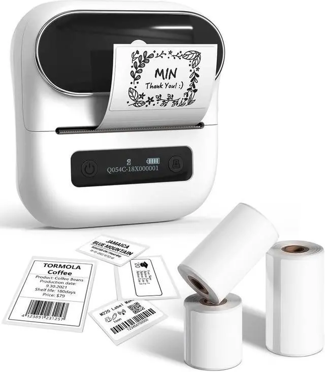 Alt view image 2 of 5 - Phomemo M220 Label Maker & 4 Roll Label, 3.14 Inch Bluetooth Thermal Label Printer for Barcode, Address, Labeling, Mailing, File Folder Label, Easy to Use, Support Smartphone, Tablet&PC