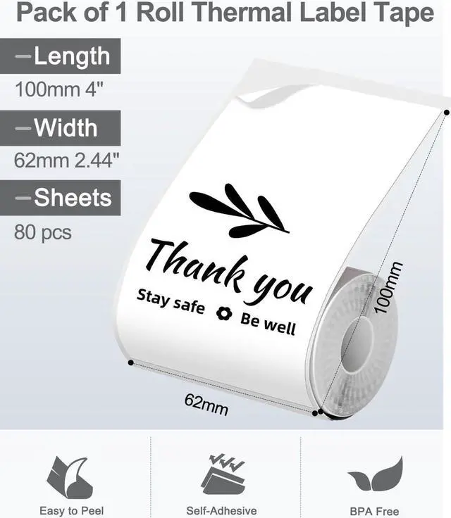 Alt view image 5 of 5 - Phomemo M220 Label Maker & 4 Roll Label, 3.14 Inch Bluetooth Thermal Label Printer for Barcode, Address, Labeling, Mailing, File Folder Label, Easy to Use, Support Smartphone, Tablet&PC