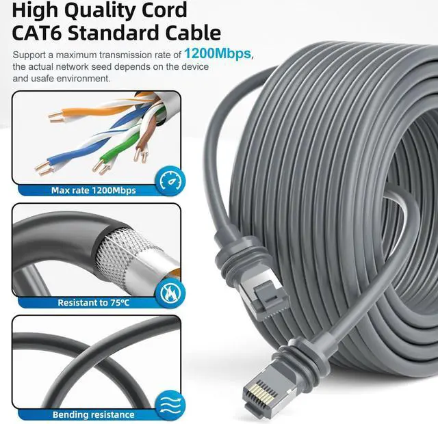 Alt view image 5 of 5 - Starlink Gen 3 Cable 30FT/10M, Starlink Cable Gen 3 Replacement Cable Standard Actuated Starlink V3 Cable for Starlink Waterproof Rectangular Satellite Gen 3 Starlink Ethernet Cable for Gen 3 - Gray