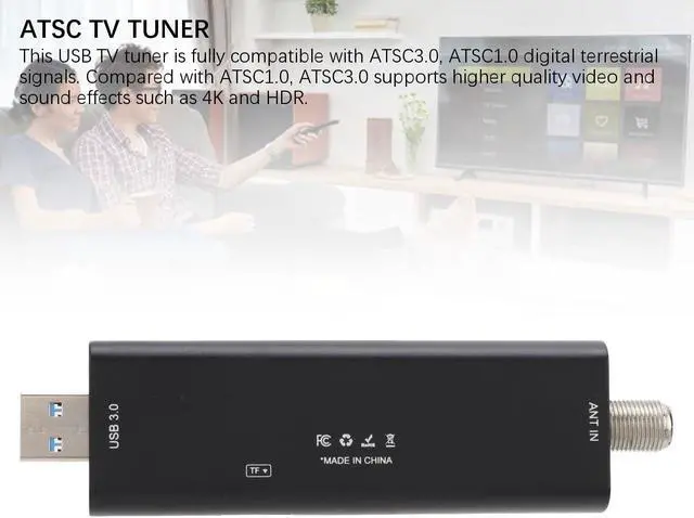 Alt view image 3 of 5 - USB TV Tuner, HDTV Mate ATSC3.0 4K HDR Memory Card DVR, HDTV Tuner Portable USB 3.0 TV Tuner Stick for Android Smart TVs, Cell Phones, Tablets, and Car Players
