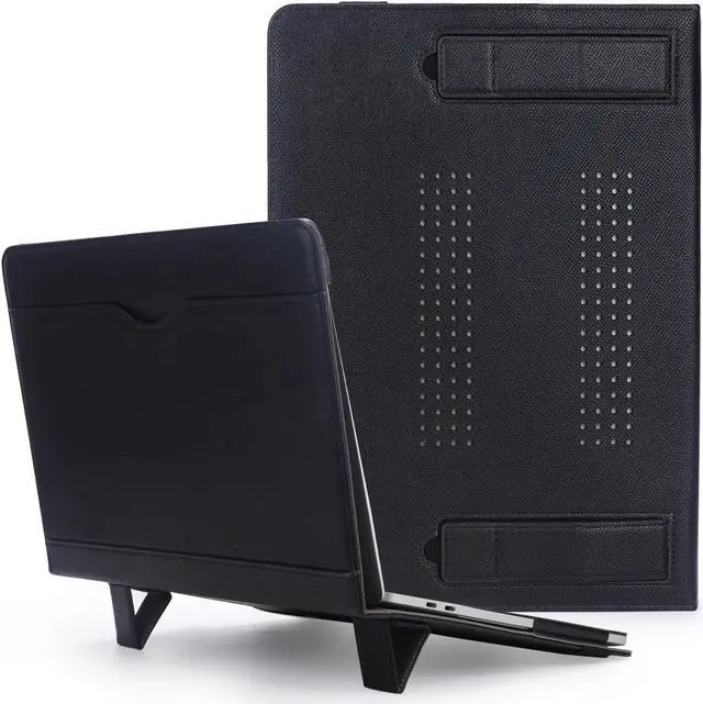 Alt view image 3 of 5 - Compatible with Air Case 13 Inch Case, PU Leather Air Case Fits for Model M1 A2337 A2179 A1932 2018-2021, with Kickstand Vents Pocket and Pen Holder