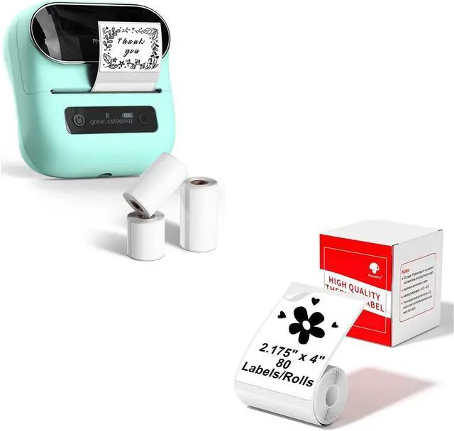 Main image of Phomemo M220 Label Maker & 4 Roll Label, 3.14 Inch Bluetooth Thermal Label Printer for Barcode, Address, Labeling, Mailing, File Folder Label, Easy to Use, Support Smartphone, Tablet&PC