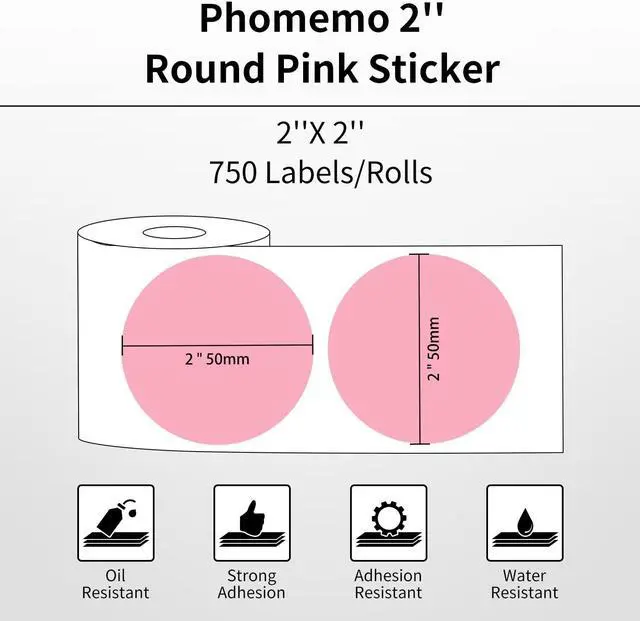Alt view image 2 of 5 - Phomemo 241bt Bluetooth Thermal Shipping Label Printer 4X6 - Wireless Thermal Label Printer for Shipping Packages + 2 Inch Color Circle Thermal Sticker Labels 750
