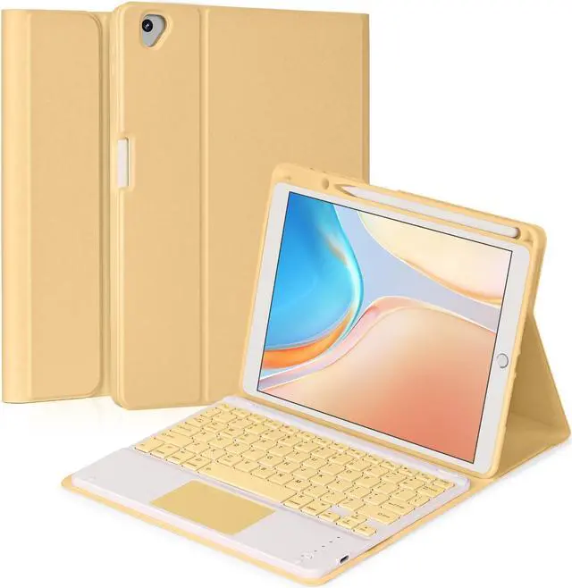 Main image of Eisuiyi Keyboard Case for iPad 10.2" 7th/8th/9th gen, Compatible with iPad Air3/Pro10.5, Detachable Touchpad BT Keyboard, Magentic Protective Cover with Pencil Holder, Yellow