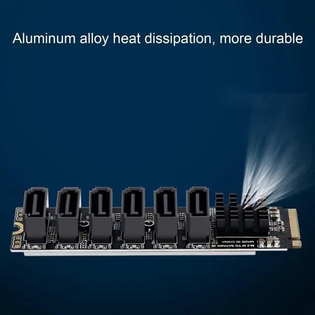 Alt view image 4 of 5 - M.2 to SATA3.0 Adapter Card 6Gbps High Speed ASM1166 M.2 PCIE to SATA Expansion Card with Smart Indicator, Computer Accessories for OS X, Windows, Linux