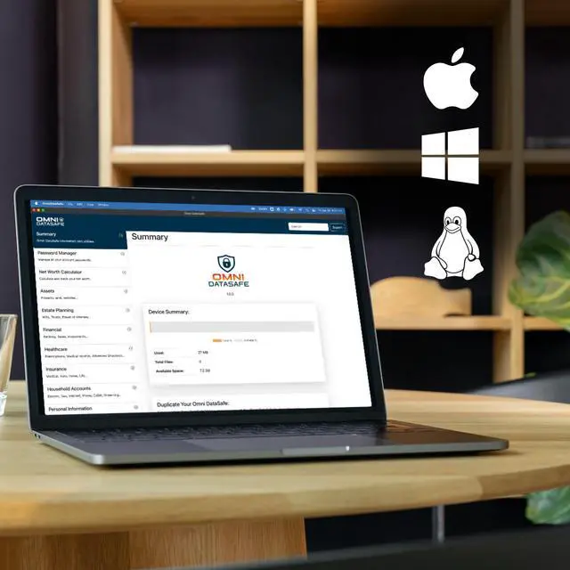 Alt view image 5 of 5 - Omni DataSafe - All-in-One Life Organizer | Personal Life Planning Software | 256-BIT AES Encrypted Data Storage Device (32GB)