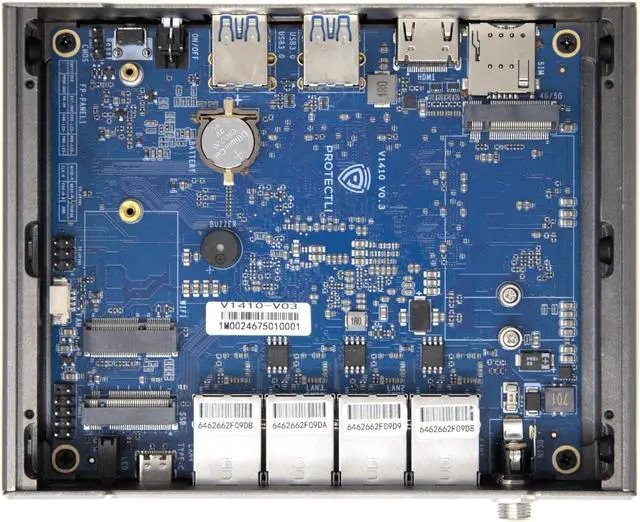 Alt view image 4 of 5 - Protectli Vault V1410-4 Port, Micro Appliance/Mini PC - N5105, 4X 2.5G NICs, 8GB LPDDR RAM on-Board, 32GB eMMC on-Board, 250GB NVMe SSD