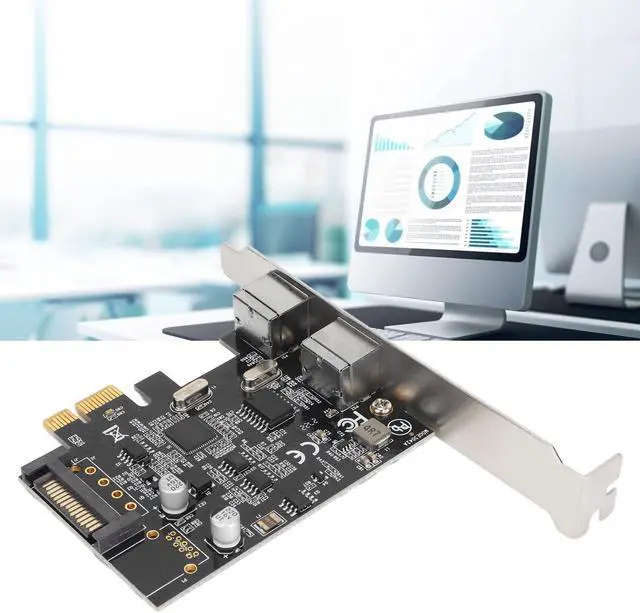 Alt view image 4 of 5 - PCIE Expansion Card, PCI Express to Port PS/2 Expansion Card, PS/2 Keyboard and Mouse Port Expansion Card Without USB Port, SATA Power Interface, for