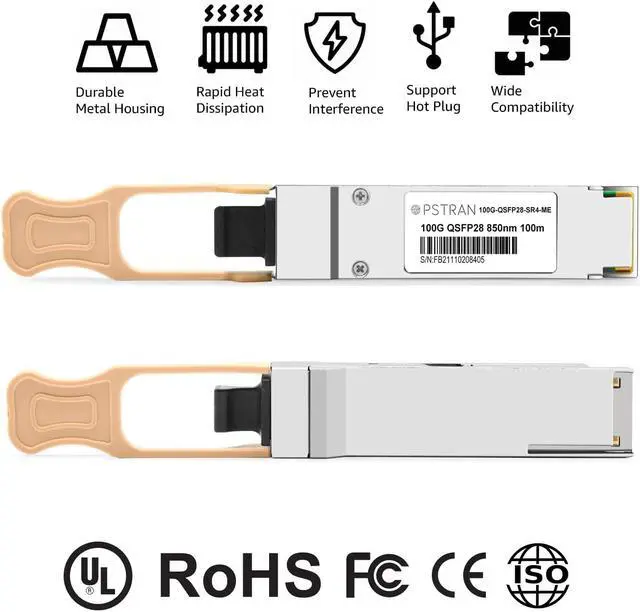 Alt view image 3 of 5 - OPSTRAN 100GBASE-SR4 QSFP28 Optical Transceiver Module Compatible with Mellanox MMA1B00-C100D 100G QSFP28 SR4 850nm 100m DDM MTP/MPO-12 MMF
