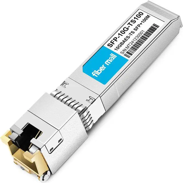 Main image of fiber mall SFP to RJ45 10G 100m Transceiver Module for Intel E10GSFPT100 Compatible 10GBASE-T SFP+ Copper 100m RJ45 Cat6a/7