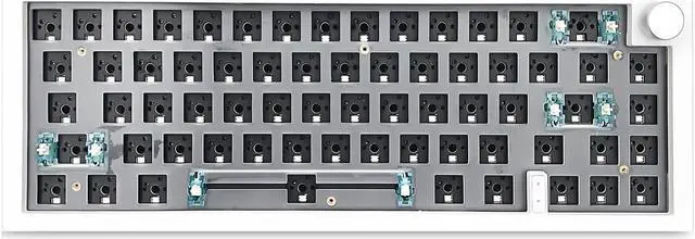 Main image of ZMX GMK67 Keyboard Barebones Kit,Hot-Swap PCB Bluetooth 5.0/2.4G/Type-C Tri-Mode 65% Mini Custom RGB Wireless Mechanical Keyboard with Knob Gasket Mount Programmable Gaming DIY Kit (White)