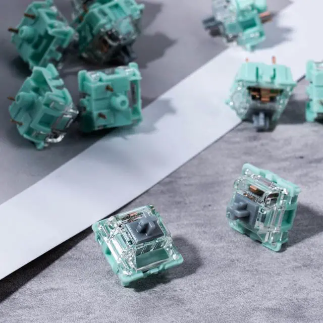 Alt view image 5 of 5 - Gateron Jade Series Pre-Lubed Linear Silver Keyboard Switch,3-Pin 45gf Double Spring Switche,for MX Gaming Mechanical Keyboard(Jade Sliver,108PCS)