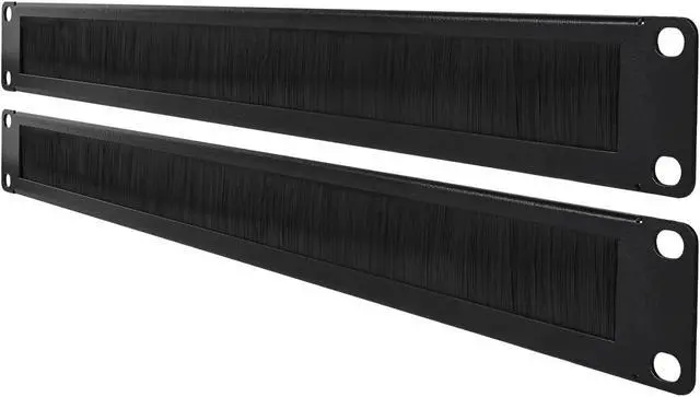 Alt view image 3 of 4 - RackPath 6 Pack-1U Brush Rack Mount Panel Spacer for Cable Entry for 19in Server Rack Enclosure or Network Cabinet, Black