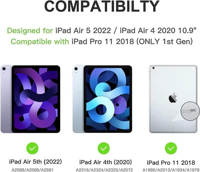 Alt view image 2 of 5 - AnMengXinLing Keyboard Case for iPad Air 6th Generation 11 inch/iPad Air 5th / 4th Gen with Pencil Holder, Soft TPU Back Cover with Detachable Touchpad Keyboard for iPad Air6/Air5/Air4, Teal