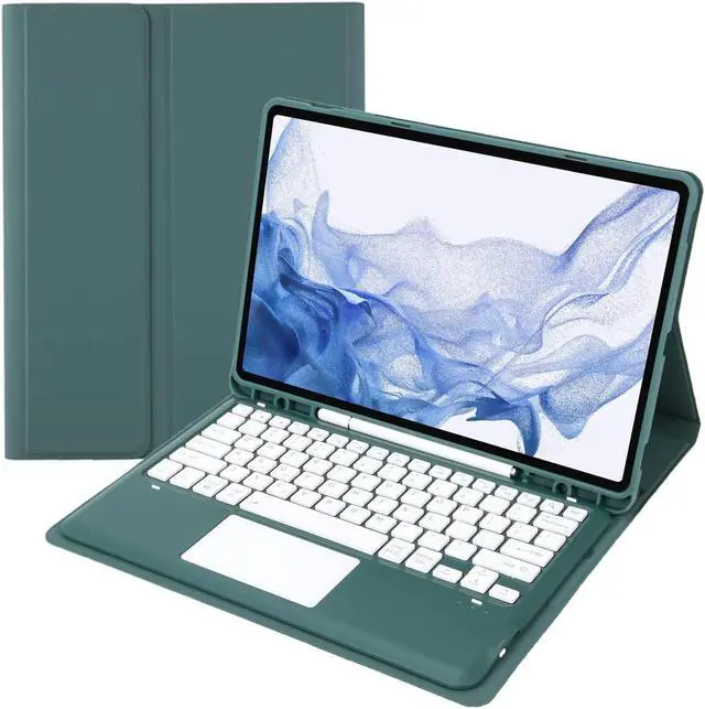 Main image of AnMengXinLing Keyboard Case for iPad Air 6th Generation 11 inch/iPad Air 5th / 4th Gen with Pencil Holder, Soft TPU Back Cover with Detachable Touchpad Keyboard for iPad Air6/Air5/Air4, Teal