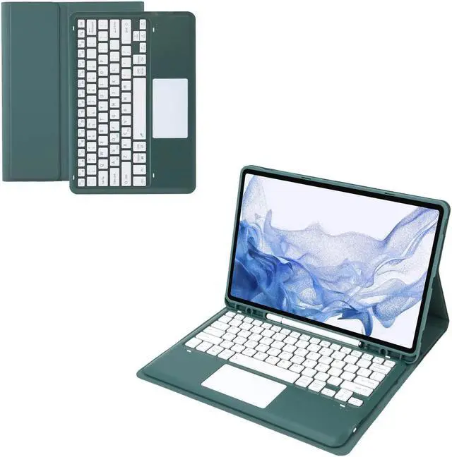 Alt view image 4 of 5 - AnMengXinLing Keyboard Case for iPad Air 6th Generation 11 inch/iPad Air 5th / 4th Gen with Pencil Holder, Soft TPU Back Cover with Detachable Touchpad Keyboard for iPad Air6/Air5/Air4, Teal